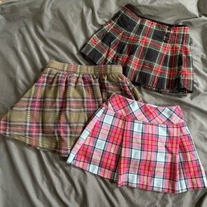 Bundle of three Plaid Mini Skirts in 3T